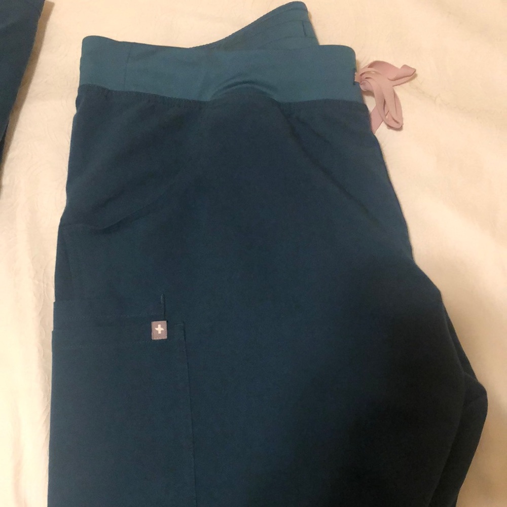 FIGS Caribbean Blue Kade cargo scrub pants